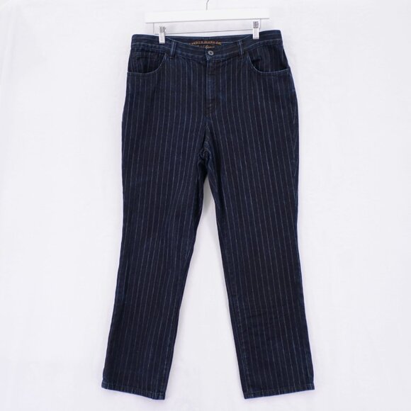 Ralph Lauren Jeans Co. Jeans Blue Pinstriped Denim High Rise -14P- 36 / 29‎ - Picture 1 of 7